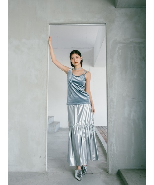 sahara（サハラ）の「Strap Design Velour Tank Top/ストラップ
