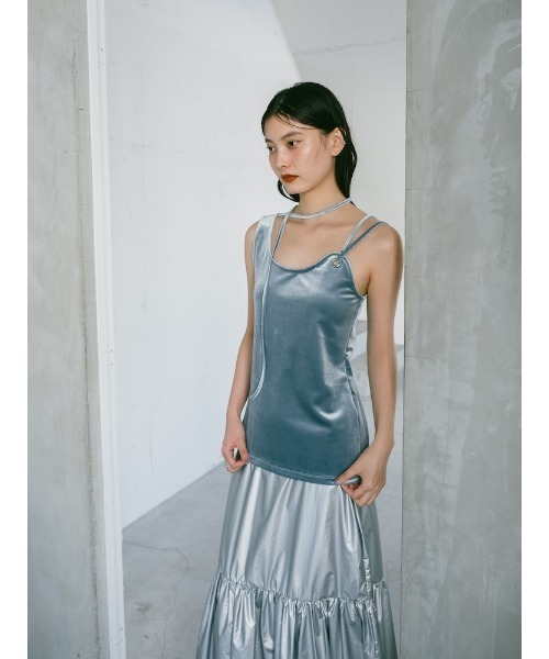 sahara（サハラ）の「Strap Design Velour Tank Top/ストラップ