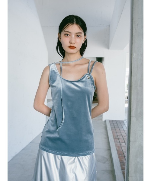 sahara（サハラ）の「Strap Design Velour Tank Top/ストラップ