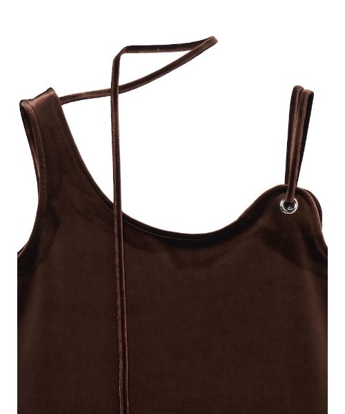 【超美品】sahara/Strap Design Velour Tank Top セール】Strap Design Velour Tank Top/ストラップデザインベロア