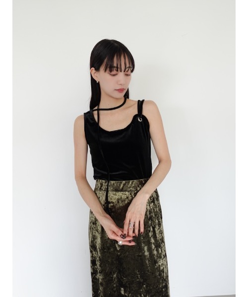 トップス sahara Strap Design Velour Tank Top sahara（サハラ）の「Strap Design Velour Tank Top/ストラップ