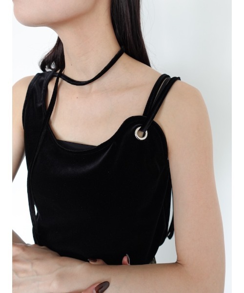sahara（サハラ）の「Strap Design Velour Tank Top/ストラップ