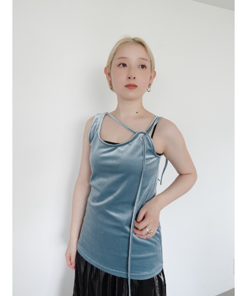 トップス sahara Strap Design Velour Tank Top sahara（サハラ）の「Strap Design Velour Tank Top/ストラップ