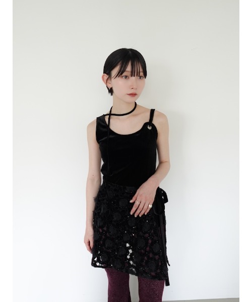 【超美品】sahara/Strap Design Velour Tank Top Strap Design Velour Tank Top｜ベロアタンクトップ – MARTE