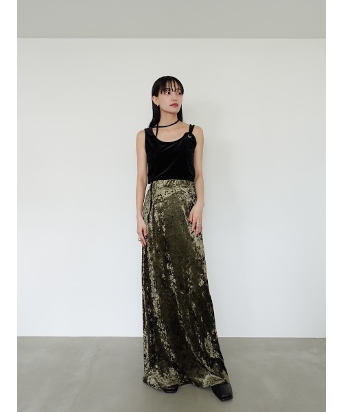 【超美品】sahara/Strap Design Velour Tank Top セール】Strap Design Velour Tank Top/ストラップデザインベロア