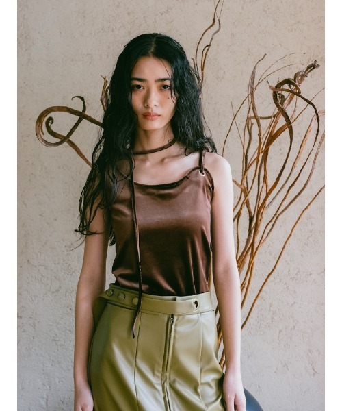 【超美品】sahara/Strap Design Velour Tank Top Strap Design Velour Tank Top｜ベロアタンクトップ – MARTE
