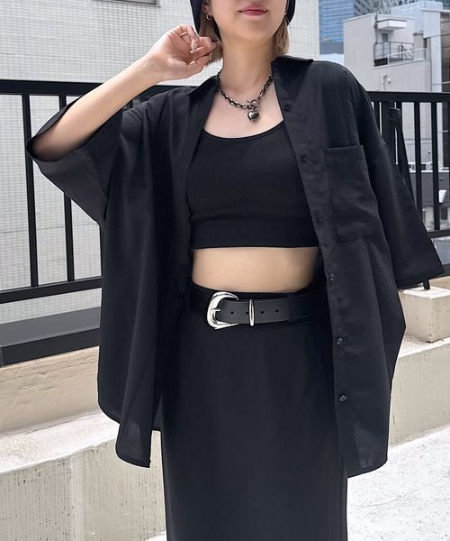 PAGEBOY（ページボーイ）の「スムースタッチルーズシャツ(半袖)（シャツ/ブラウス・レディース・ブラック/グレイッシュベージュ/レッド系その他4/オフホワイト・FREE）」の20枚目の写真