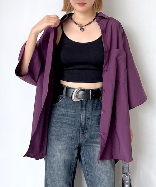 PAGEBOY（ページボーイ）の「スムースタッチルーズシャツ(半袖)（シャツ/ブラウス・レディース・ブラック/グレイッシュベージュ/レッド系その他4/オフホワイト・FREE）」の9枚目の写真