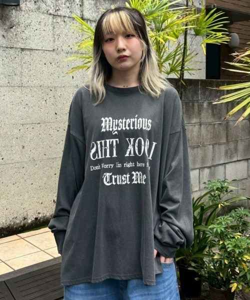 Candy Stripper（キャンディストリッパー）の「LOOK THIS PIGMENT トップス（Tシャツ/カットソー・レディース・チャコール/ナチュラル・FREE）」の9枚目の写真