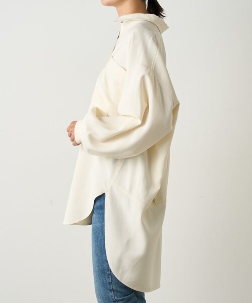 BEARDSLEY（ビアズリー）の「《FRIPIER》袖リブビッグシャツ（シャツ/ブラウス・レディース・ブラウン/アイボリー・FREE）」の4枚目の写真