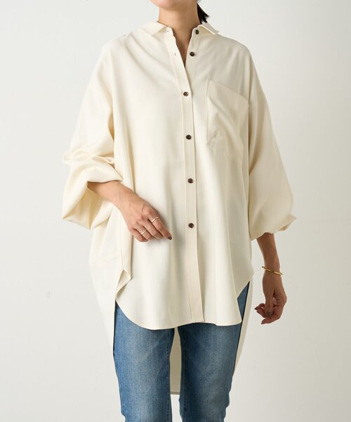 BEARDSLEY（ビアズリー）の「《FRIPIER》袖リブビッグシャツ（シャツ/ブラウス・レディース・ブラウン/アイボリー・FREE）」の7枚目の写真