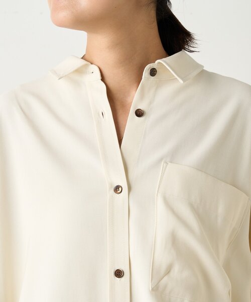 BEARDSLEY（ビアズリー）の「《FRIPIER》袖リブビッグシャツ（シャツ/ブラウス・レディース・ブラウン/アイボリー・FREE）」の8枚目の写真