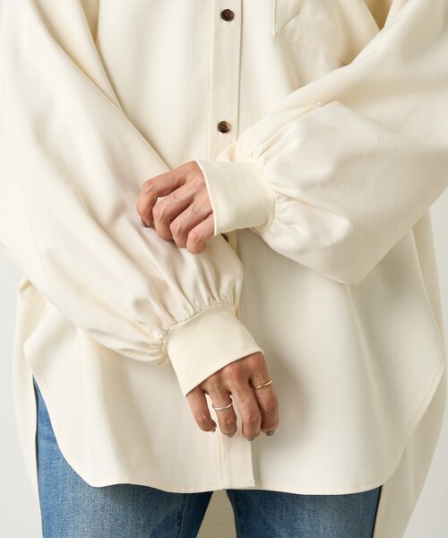 BEARDSLEY（ビアズリー）の「《FRIPIER》袖リブビッグシャツ（シャツ/ブラウス・レディース・ブラウン/アイボリー・FREE）」の9枚目の写真