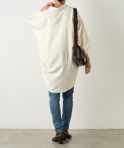 BEARDSLEY（ビアズリー）の「《FRIPIER》袖リブビッグシャツ（シャツ/ブラウス・レディース・ブラウン/アイボリー・FREE）」の12枚目の写真