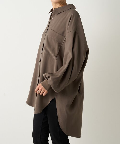 BEARDSLEY（ビアズリー）の「《FRIPIER》袖リブビッグシャツ（シャツ/ブラウス・レディース・ブラウン/アイボリー・FREE）」の15枚目の写真