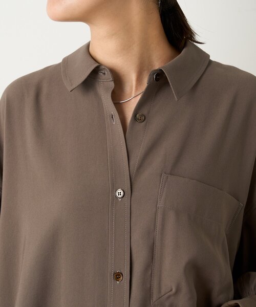 BEARDSLEY（ビアズリー）の「《FRIPIER》袖リブビッグシャツ（シャツ/ブラウス・レディース・ブラウン/アイボリー・FREE）」の18枚目の写真