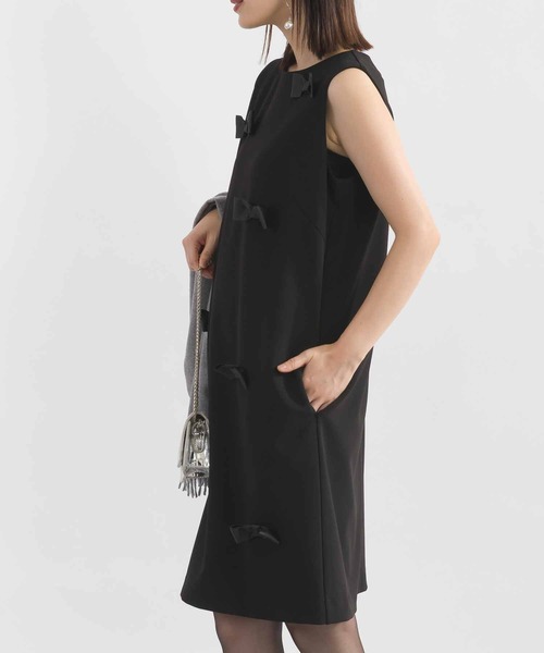 PICCIN（ピッチン）の「リボン付きジャンパースカート（ジャンパースカート・レディース・ブラック・M）」の3枚目の写真