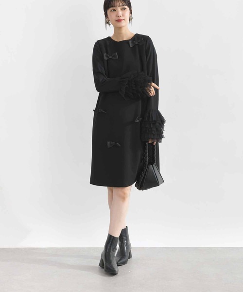 PICCIN（ピッチン）の「リボン付きジャンパースカート（ジャンパースカート・レディース・ブラック・M）」の8枚目の写真