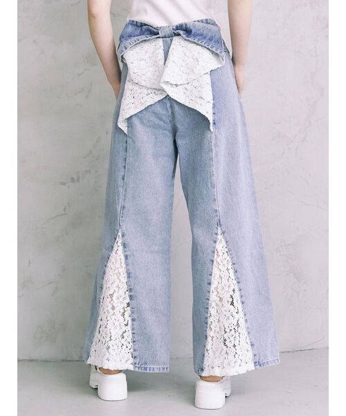 セール】BACK RIBBON DENIM PT/バックリボンデニムパンツ
