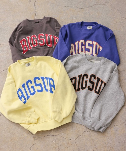 Ocean&Ground（オーシャン&グラウンド）の「ｶﾚｯｼﾞﾛｺﾞｽｳｪｯﾄ（スウェット・キッズ・チャコール/ブルー系その他/ライトグレー/イエロー・110/100/90/80/140/130/120）」の4枚目の写真