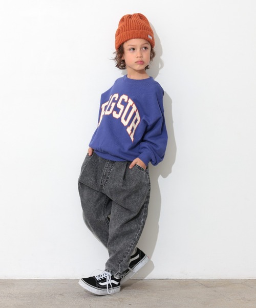 Ocean&Ground（オーシャン&グラウンド）の「ｶﾚｯｼﾞﾛｺﾞｽｳｪｯﾄ（スウェット・キッズ・チャコール/ブルー系その他/ライトグレー/イエロー・110/100/90/80/140/130/120）」の5枚目の写真