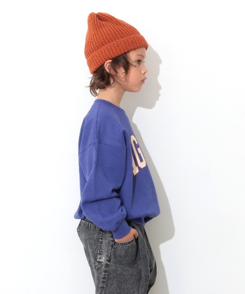 Ocean&Ground（オーシャン&グラウンド）の「ｶﾚｯｼﾞﾛｺﾞｽｳｪｯﾄ（スウェット・キッズ・チャコール/ブルー系その他/ライトグレー/イエロー・110/100/90/80/140/130/120）」の6枚目の写真