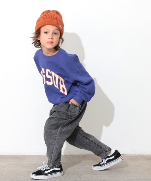 Ocean&Ground（オーシャン&グラウンド）の「ｶﾚｯｼﾞﾛｺﾞｽｳｪｯﾄ（スウェット・キッズ・チャコール/ブルー系その他/ライトグレー/イエロー・110/100/90/80/140/130/120）」の11枚目の写真