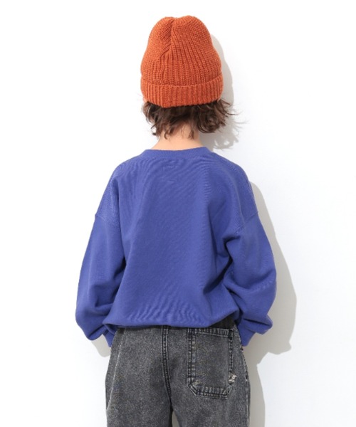 Ocean&Ground（オーシャン&グラウンド）の「ｶﾚｯｼﾞﾛｺﾞｽｳｪｯﾄ（スウェット・キッズ・チャコール/ブルー系その他/ライトグレー/イエロー・110/100/90/80/140/130/120）」の7枚目の写真