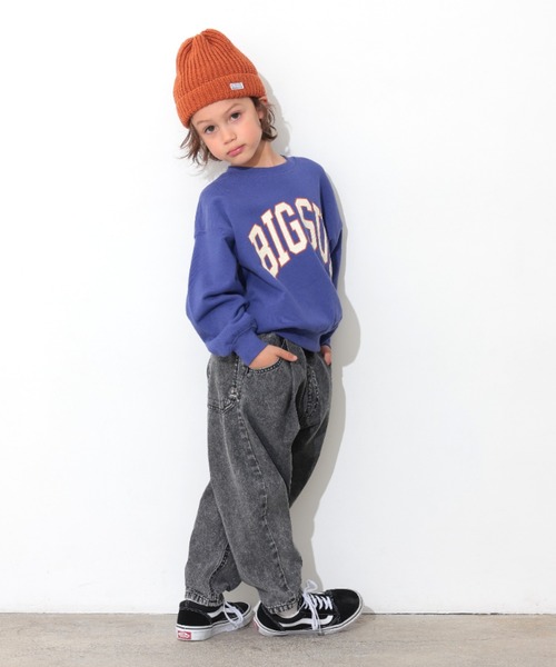 Ocean&Ground（オーシャン&グラウンド）の「ｶﾚｯｼﾞﾛｺﾞｽｳｪｯﾄ（スウェット・キッズ・チャコール/ブルー系その他/ライトグレー/イエロー・110/100/90/80/140/130/120）」の12枚目の写真