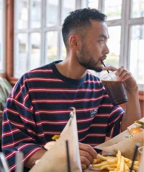 Sunny Smith（サニースミス）の「ヘビーオンスCool Smith BD Logo Emb SS Tee（Tシャツ/カットソー・メンズ・オフホワイト/ネイビー・FREE）」の3枚目の写真