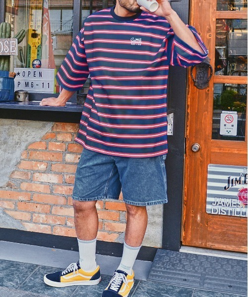 Sunny Smith（サニースミス）の「ヘビーオンスCool Smith BD Logo Emb SS Tee（Tシャツ/カットソー・メンズ・オフホワイト/ネイビー・FREE）」の7枚目の写真