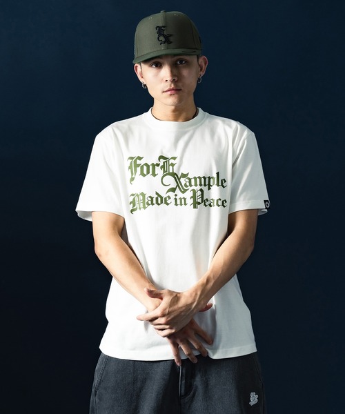 EXAMPLE(エグザンプル)の「EXAMPLE OLD EX LOGO S/S TEE(Tシャツ/カットソー・メンズ・ホワイト/ホワイト系その他/ライトオリーブ/チャコール・M/L/XL/XXL)」の3枚目の写真