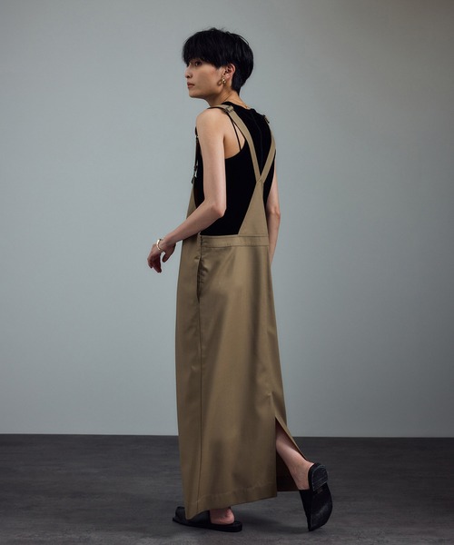 SALON adam et rope'（サロン アダム エ ロペ）の「ウールツイルジャンパースカート（ジャンパースカート・レディース・ベージュ/チャコールグレー・FREE）」の8枚目の写真
