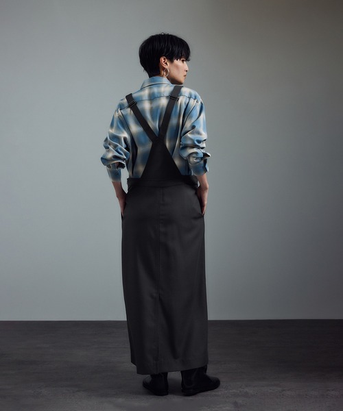 SALON adam et rope'（サロン アダム エ ロペ）の「ウールツイルジャンパースカート（ジャンパースカート・レディース・ベージュ/チャコールグレー・FREE）」の9枚目の写真