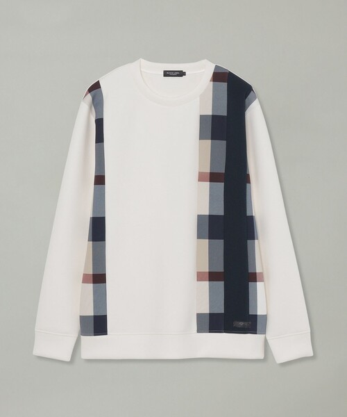 BLACK LABEL CRESTBRIDGE（ブラックレーベル・クレストブリッジ）の「【一部店舗限定】ストライプパッチワークスウェットシャツ（スウェット・メンズ・オフホワイト/ブラック/ネイビー・M/L/XL）」の8枚目の写真