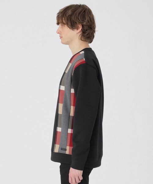 BLACK LABEL CRESTBRIDGE（ブラックレーベル・クレストブリッジ）の「【一部店舗限定】ストライプパッチワークスウェットシャツ（スウェット・メンズ・オフホワイト/ブラック/ネイビー・M/L/XL）」の10枚目の写真