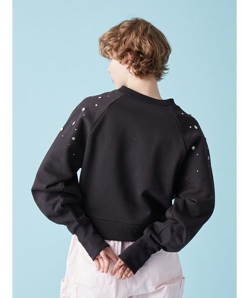 FURFUR(ファーファー)の「ビジュー付きロゴ刺繍スウェット(スウェット・レディース・ピンク/ブラック/オフホワイト/グレー・F)」の12枚目の写真