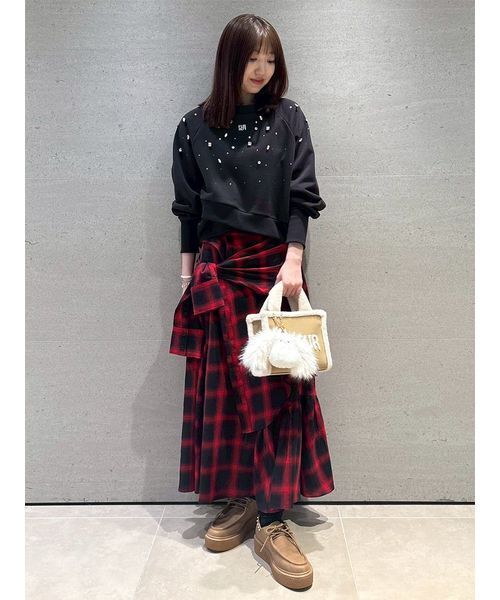 ビジュー付きロゴ刺繍スウェット（スウェット）｜FURFUR（ファーファー