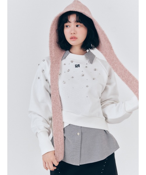 FURFUR(ファーファー)の「ビジュー付きロゴ刺繍スウェット(スウェット・レディース・ピンク/ブラック/オフホワイト/グレー・F)」の19枚目の写真