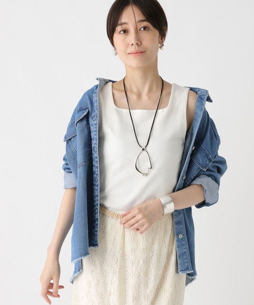 Elura（エルーラ）の「スクエアインナー/588167（タンクトップ・レディース・ホワイト/ブラック・FREE）」の2枚目の写真