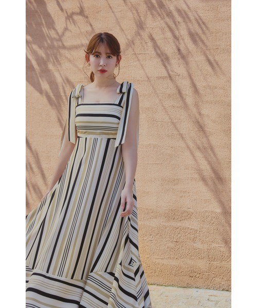Cordelia Striped Ribbon Dress（ワンピース）｜Her lip to（ハー