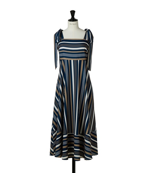 ま*ち様 Herlipto Cordelia Striped Ribbon Dr Cordelia Striped Ribbon Dress（ワンピース）｜Her lip to（ハー