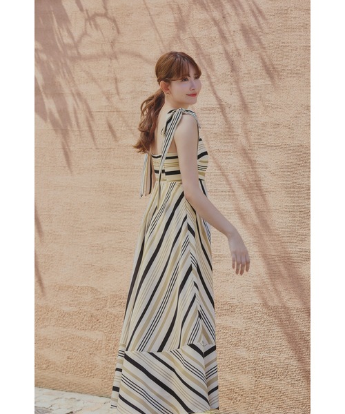Cordelia Striped Ribbon Dress（ワンピース）｜Her lip to（ハー