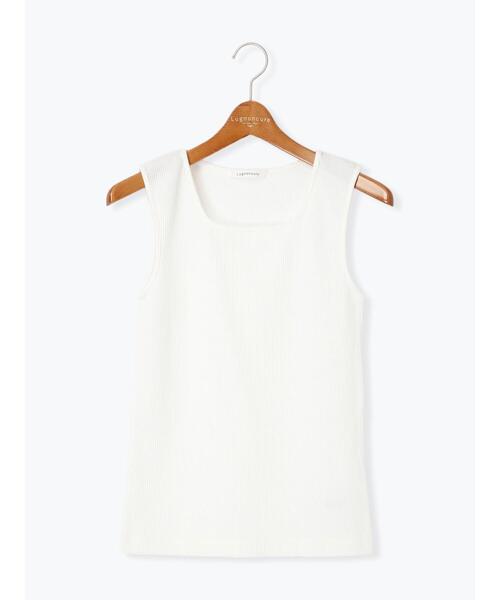 Lugnoncure（ルノンキュール）の「ワッフルスクエアタンクトップ（タンクトップ・レディース・ブラック/オフホワイト/チャコールグレー・F）」の2枚目の写真