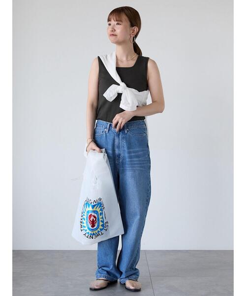 Lugnoncure（ルノンキュール）の「ワッフルスクエアタンクトップ（タンクトップ・レディース・ブラック/オフホワイト/チャコールグレー・F）」の7枚目の写真