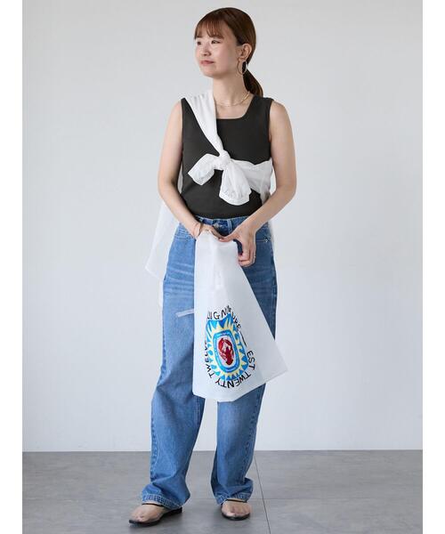 Lugnoncure（ルノンキュール）の「ワッフルスクエアタンクトップ（タンクトップ・レディース・ブラック/オフホワイト/チャコールグレー・F）」の8枚目の写真