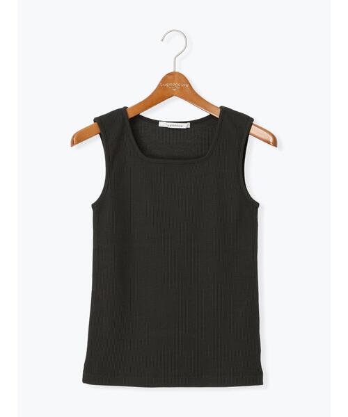 Lugnoncure（ルノンキュール）の「ワッフルスクエアタンクトップ（タンクトップ・レディース・ブラック/オフホワイト/チャコールグレー・F）」の10枚目の写真