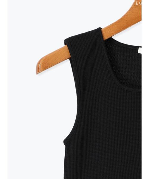 Lugnoncure（ルノンキュール）の「ワッフルスクエアタンクトップ（タンクトップ・レディース・ブラック/オフホワイト/チャコールグレー・F）」の13枚目の写真