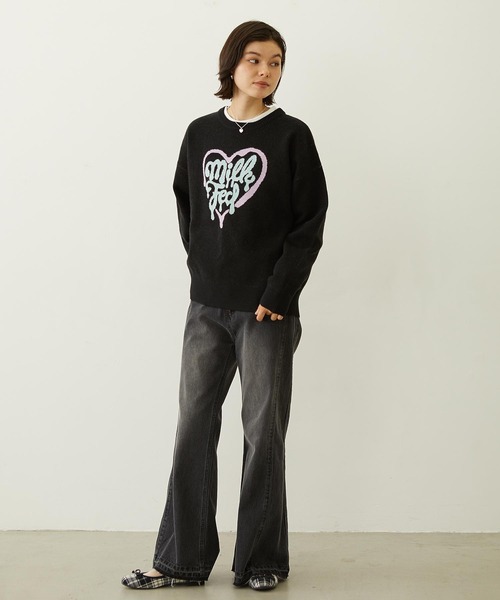 セール】MELTY HEART KNIT TOP（ニット/セーター）｜MILKFED.（ミルク