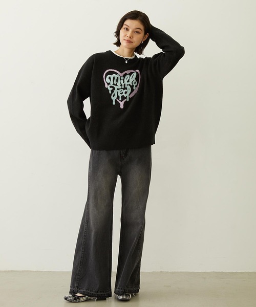 セール】MELTY HEART KNIT TOP（ニット/セーター）｜MILKFED.（ミルク